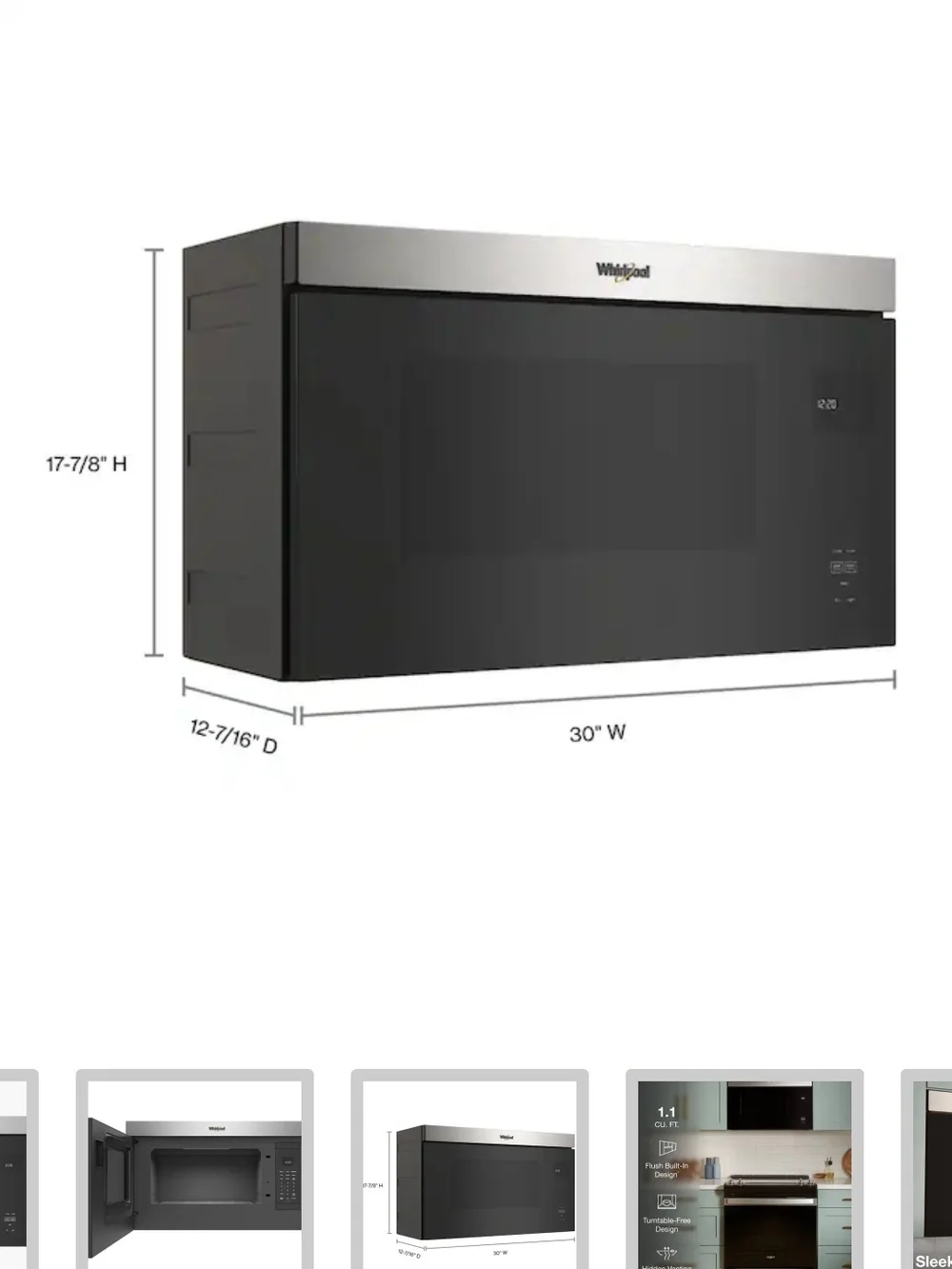 Over-the-Range Microwave Box with Flush Built-In Design - White/Black